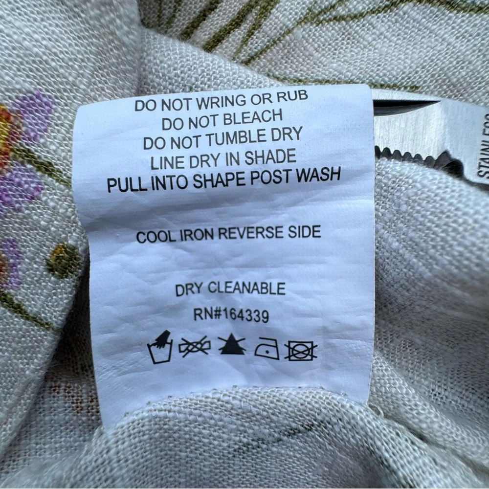 Petal & Pup Skirt Womens Small Cream Floral Midi Linen Blend Summer - Picture 12 of 12